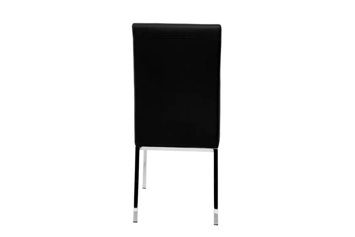 Miliboo Chaise Design-Chaises design noires et métal acier chromé (lot de 2) SIMEA