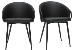 Miliboo Chaise Design-Chaises design noires (lot de 2) PRECIO