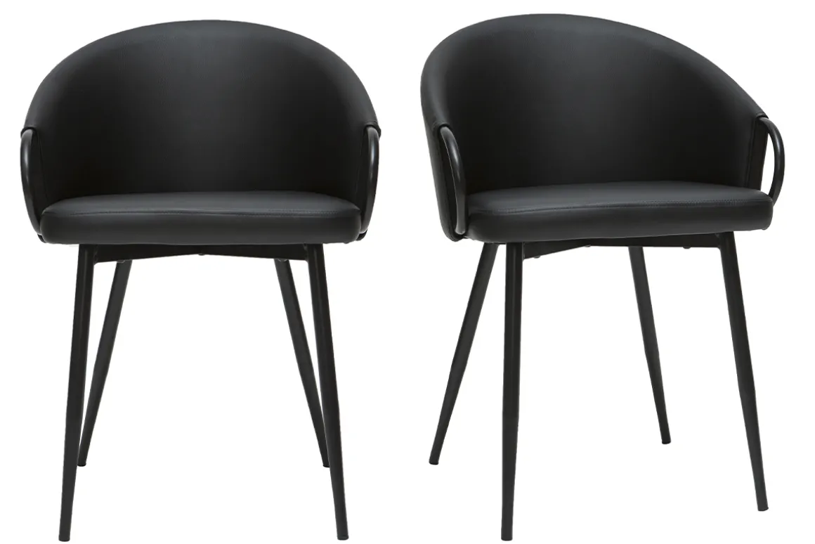 Miliboo Chaise Design-Chaises design noires (lot de 2) PRECIO