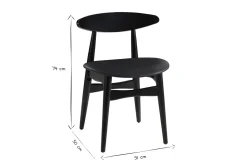 Miliboo Chaise Design|Chaise En Bois-Chaises design noires (lot de 2) WALFORD
