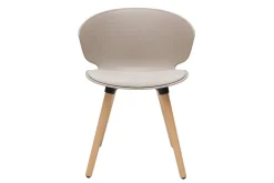 Miliboo Chaise Design-Chaises design taupe et bois clair (lot de 2) WING