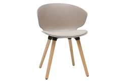 Miliboo Chaise Design-Chaises design taupe et bois clair (lot de 2) WING