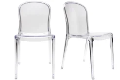 Miliboo Chaise Design-Chaises empilables design transparentes (lot de 2) THALYSSE