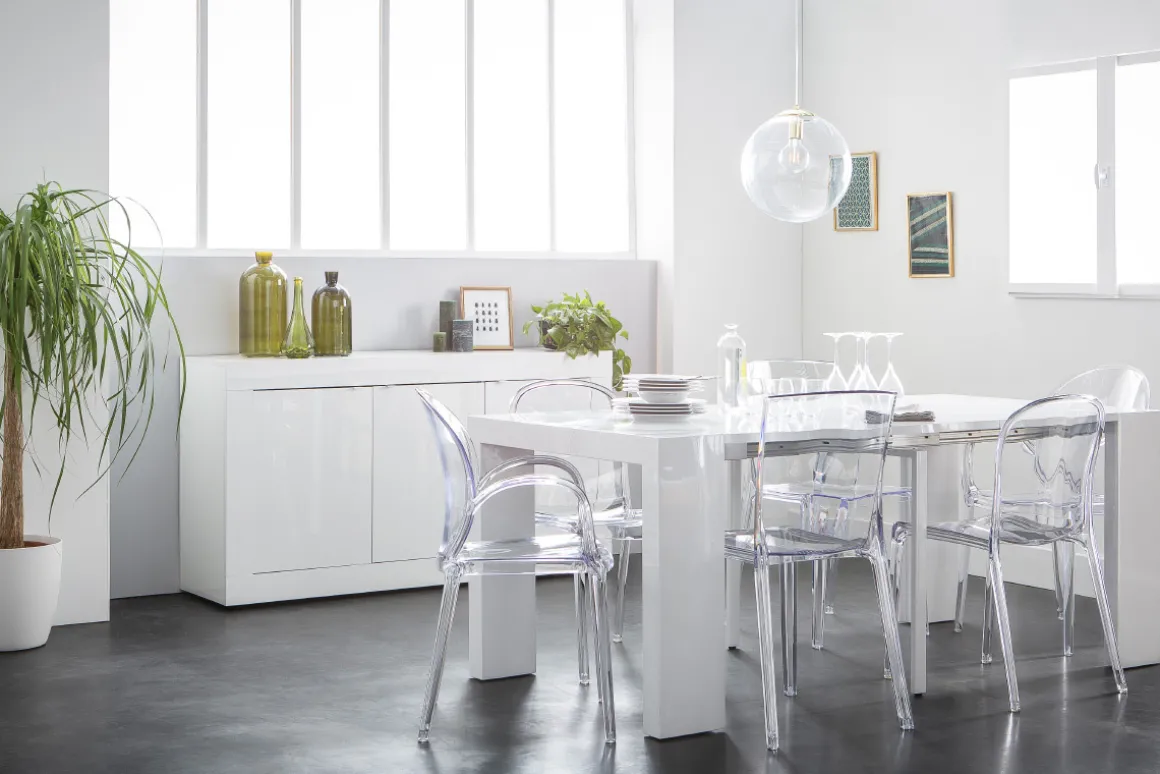 Miliboo Chaise Design-Chaises empilables design transparentes (lot de 2) THALYSSE