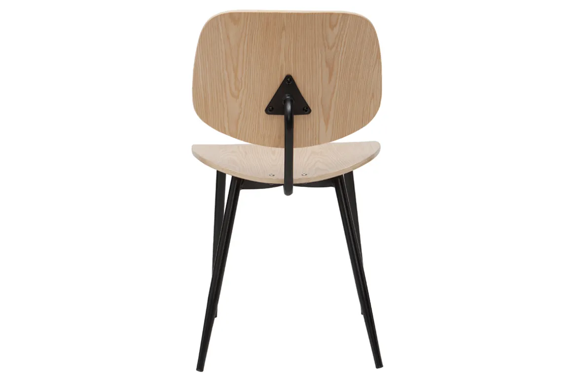 Miliboo Chaise Design|Chaise En Bois-Chaises en bois clair et métal noir (lot de 2) TOBIAS