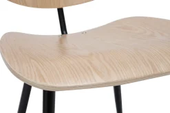 Miliboo Chaise Design|Chaise En Bois-Chaises en bois clair et métal noir (lot de 2) TOBIAS