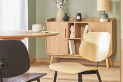 Miliboo Chaise Design|Chaise En Bois-Chaises en bois clair et métal noir (lot de 2) TOBIAS