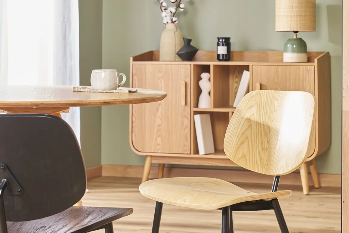 Miliboo Chaise Design|Chaise En Bois-Chaises en bois clair et métal noir (lot de 2) TOBIAS