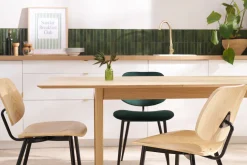 Miliboo Chaise Design|Chaise En Bois-Chaises en bois clair et métal noir (lot de 2) TOBIAS