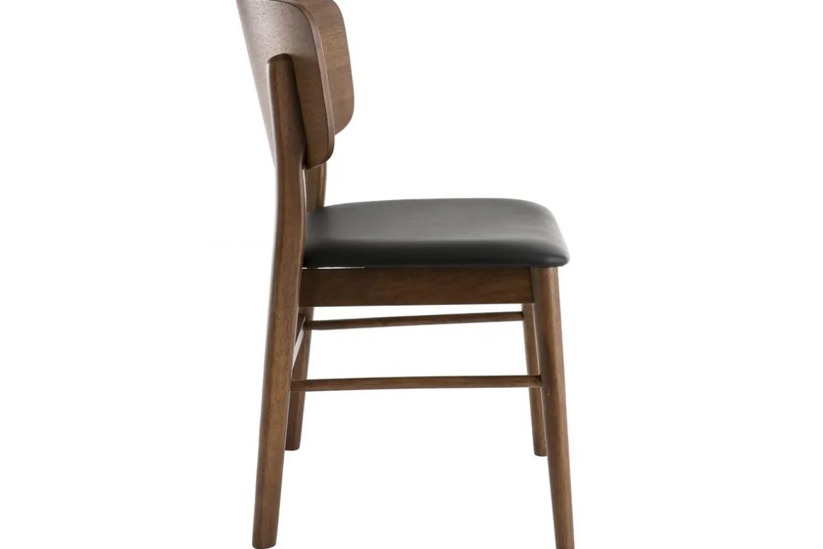 Miliboo Chaise Design|Chaise En Bois-Chaises en bois foncé et noir (lot de 2) SHELDON