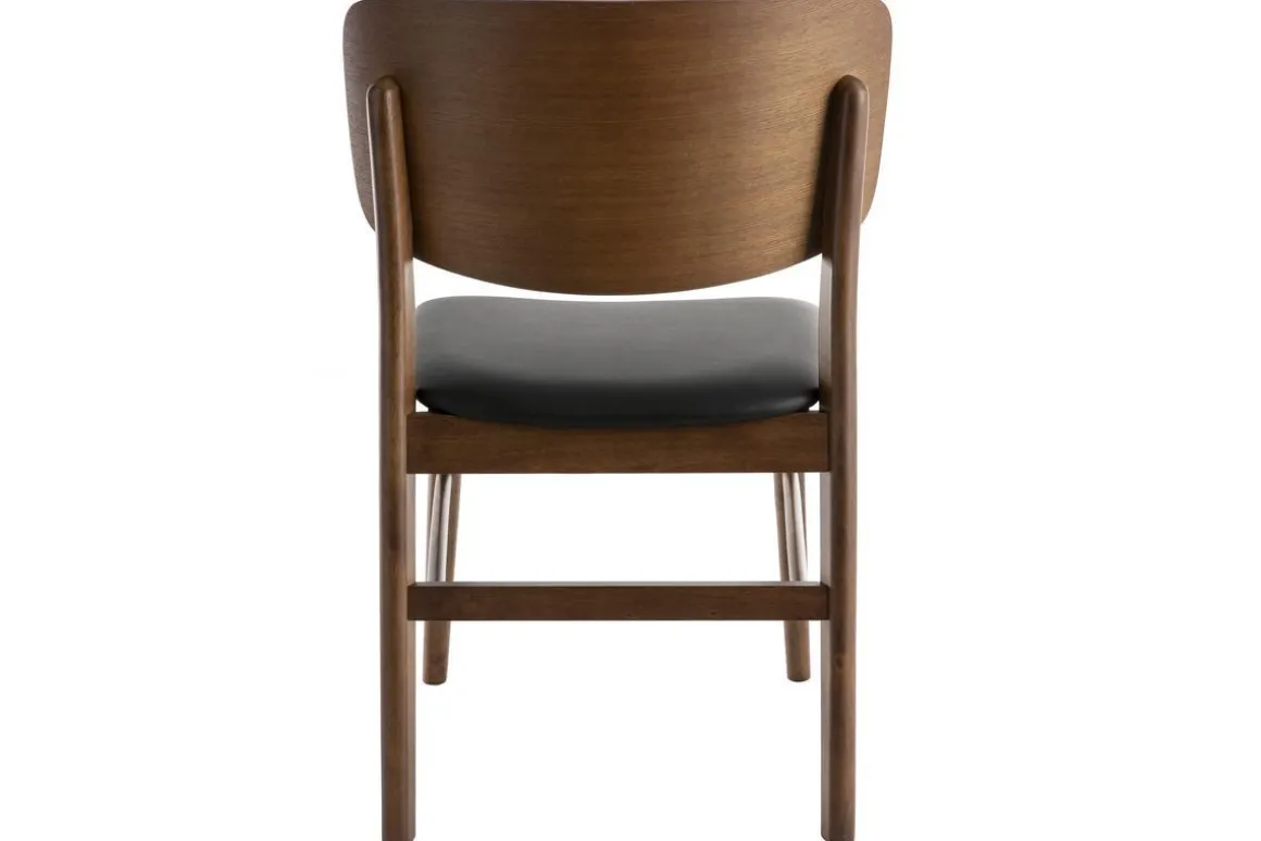 Miliboo Chaise Design|Chaise En Bois-Chaises en bois foncé et noir (lot de 2) SHELDON