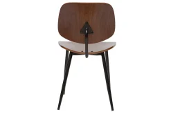 Miliboo Chaise Design|Chaise En Bois-Chaises en bois foncé noyer et métal noir (lot de 2) TOBIAS