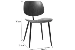 Miliboo Chaise Design|Chaise En Bois-Chaises en bois foncé noyer et métal noir (lot de 2) TOBIAS