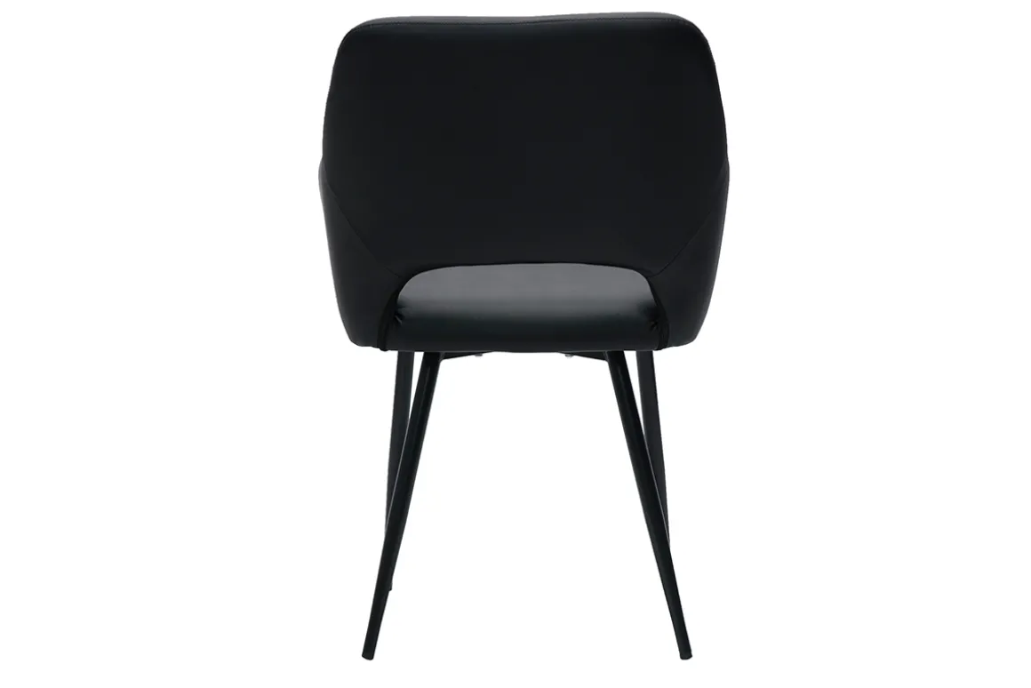 Miliboo Chaise Design-Chaises en polyuréthane noire et métal noir (lot de 2) LAURETTE