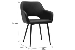 Miliboo Chaise Design-Chaises en polyuréthane noire et métal noir (lot de 2) LAURETTE