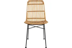 Miliboo Chaise Design-Chaises en rotin et métal noir (lot de 2) MALACCA