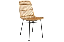 Miliboo Chaise Design-Chaises en rotin et métal noir (lot de 2) MALACCA