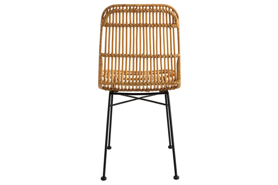 Miliboo Chaise Design-Chaises en rotin et métal noir (lot de 2) MALACCA