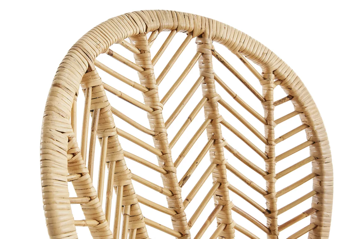 Miliboo Chaise Design-Chaises en rotin, tissu et métal noir (lot de 2) PEACOCK