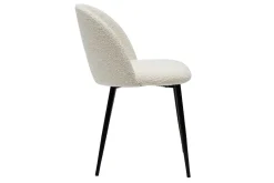 Miliboo Chaise Design-Chaises en tissu effet laine bouclée blanc cassé et métal noir (lot de 2) CELESTE