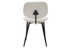 Miliboo Chaise Design-Chaises en tissu effet laine bouclée blanc et métal noir (lot de 2) TOBIAS