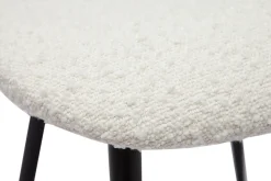 Miliboo Chaise Design-Chaises en tissu effet laine bouclée blanc et métal noir (lot de 2) TOBIAS