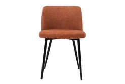 Miliboo Chaise Design-Chaises en tissu effet velours texturé terre brûlée et métal noir (lot de 2) MONTI