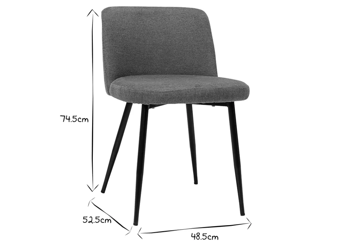 Miliboo Chaise Design-Chaises en tissu effet velours texturé terre brûlée et métal noir (lot de 2) MONTI