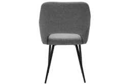Miliboo Chaise Design-Chaises en tissu effet velours texturé gris et métal noir (lot de 2) LAURETTE
