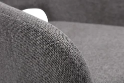 Miliboo Chaise Design-Chaises en tissu effet velours texturé gris et métal noir (lot de 2) LAURETTE