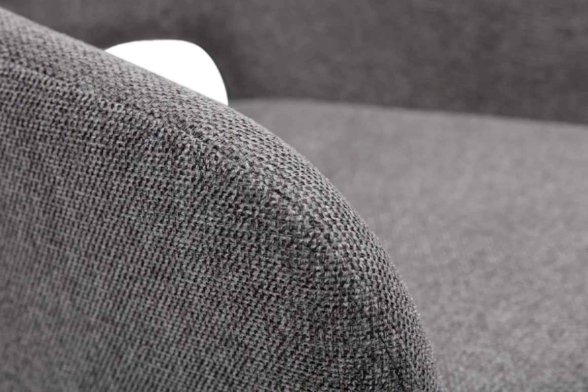 Miliboo Chaise Design-Chaises en tissu effet velours texturé gris et métal noir (lot de 2) LAURETTE