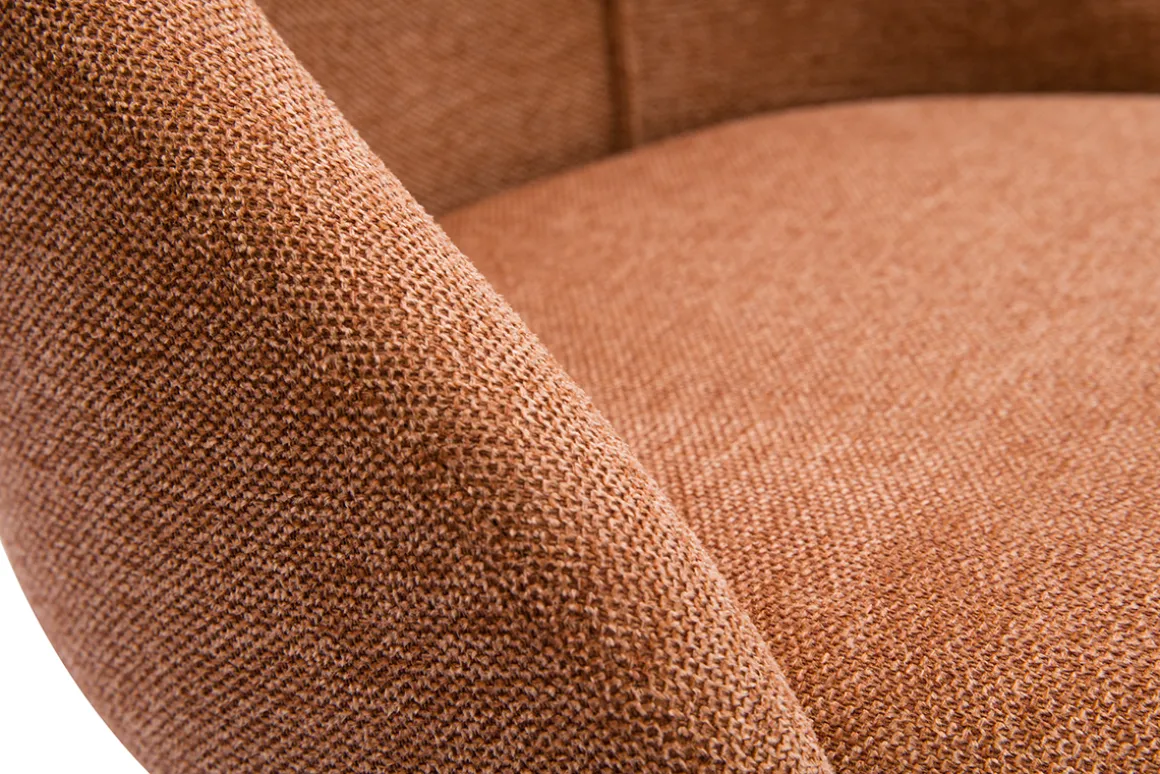 Miliboo Chaise Design-Chaises en tissu effet velours texturé terre brûlée et métal noir (lot de 2) HIGGINS