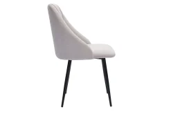 Miliboo Chaise Design-Chaises en tissu effet velours texturé beige et métal noir (lot de 2) HIGGINS