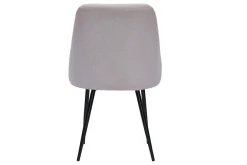 Miliboo Chaise Design-Chaises en tissu effet velours texturé beige et métal noir (lot de 2) HIGGINS