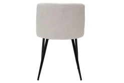 Miliboo Chaise Design-Chaises en tissu effet velours texturé beige et métal noir (lot de 2) MONTI