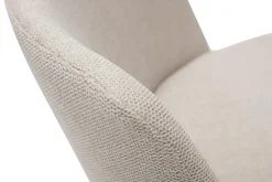 Miliboo Chaise Design-Chaises en tissu effet velours texturé beige et métal noir (lot de 2) MONTI