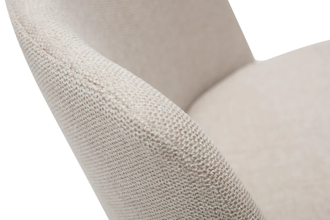 Miliboo Chaise Design-Chaises en tissu effet velours texturé beige et métal noir (lot de 2) MONTI