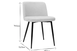 Miliboo Chaise Design-Chaises en tissu effet velours texturé beige et métal noir (lot de 2) MONTI