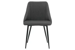 Miliboo Chaise Design-Chaises en tissu gris foncé et métal noir (lot de 2) HIGGINS