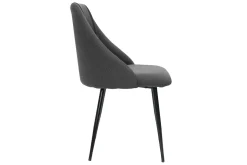 Miliboo Chaise Design-Chaises en tissu gris foncé et métal noir (lot de 2) HIGGINS