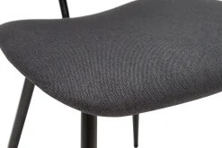 Miliboo Chaise Design-Chaises en tissu gris foncé et métal noir (lot de 2) TOBIAS