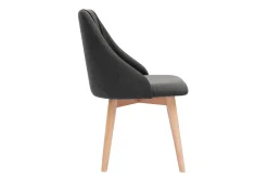 Miliboo Chaise Design-Chaises en tissu gris foncé et bois clair (lot de 2) HIGGINS