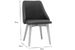 Miliboo Chaise Design-Chaises en tissu gris foncé et bois clair (lot de 2) HIGGINS