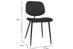 Miliboo Chaise Design-Chaises en tissu velours vert et métal noir (lot de 2) TOBIAS