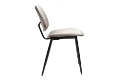 Miliboo Chaise Design-Chaises en tissu velours taupe et métal noir (lot de 2) TOBIAS