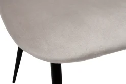 Miliboo Chaise Design-Chaises en tissu velours taupe et métal noir (lot de 2) TOBIAS