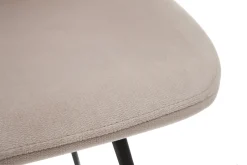 Miliboo Chaise Design-Chaises en tissu velours taupe et métal noir (lot de 2) KAOLY