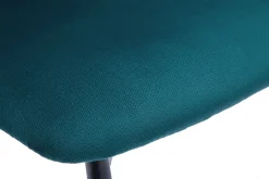 Miliboo Chaise Design-Chaises en tissu velours gaufré bleu canard et métal noir (lot de 2) FELIZ