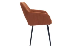 Miliboo Chaise Design-Chaises en tissu velours côtelé terre brûlée et métal noir (lot de 2) LAURETTE