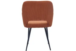 Miliboo Chaise Design-Chaises en tissu velours côtelé terre brûlée et métal noir (lot de 2) LAURETTE